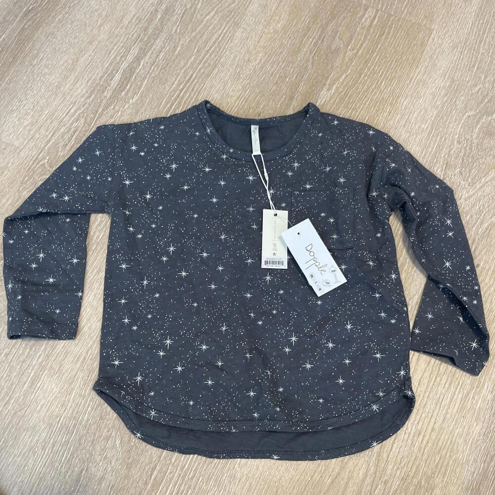 Rylee and Cru girls Long‎ Sleeve Stars Gray SIZE  4-5 H21